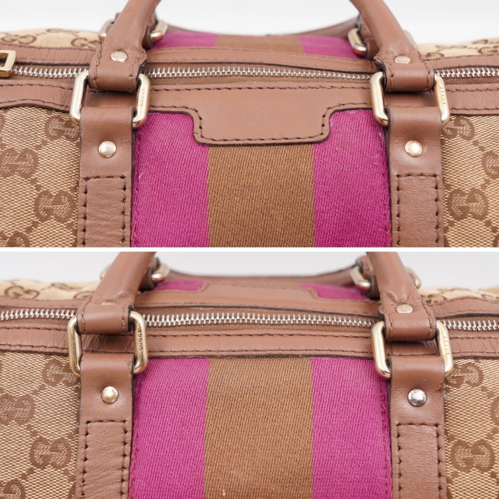 CC68 💖 GUCCI GG Monogram Vintage Web Boston - Picture 6 of 15